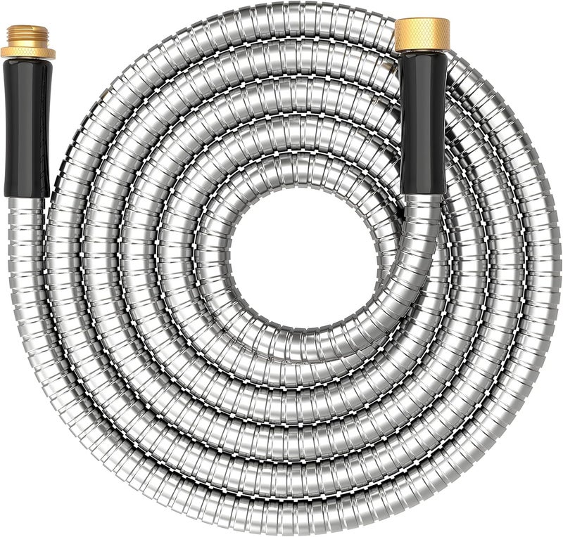 BlueGarden Short Metal Garden Hose 10 ft Connector, Stainless Steel Small Hose Extension Adapter for Hose Reel, Long, Flexible, Lightweight & Heavy Duty Water Pipe, No Kinking Outdoor Water Hose for Yard 10 Feet - Image 1